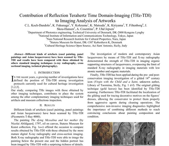Contribution of Reflection Terahertz Time Domain-Imaging (THz-TDI)