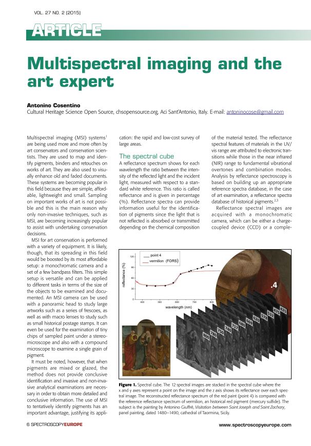 Multispectral Imaging and the Art Expert Cosentino