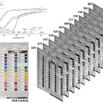 Multispectral imaging system using 12 interference filters for mapping pigments