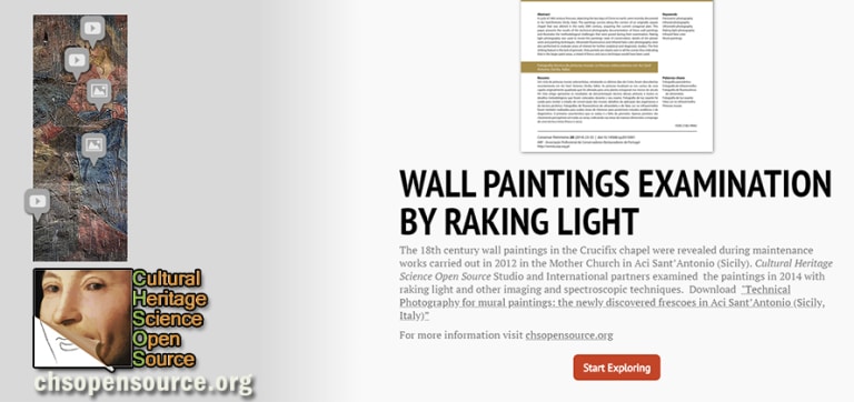 Wall paintings Examination by Raking Light guide