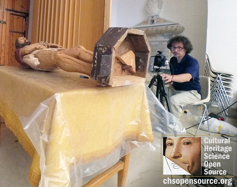 Non-invasive diagnostics on the "Ecce Homo" wooden statue in Avola, 17th century.