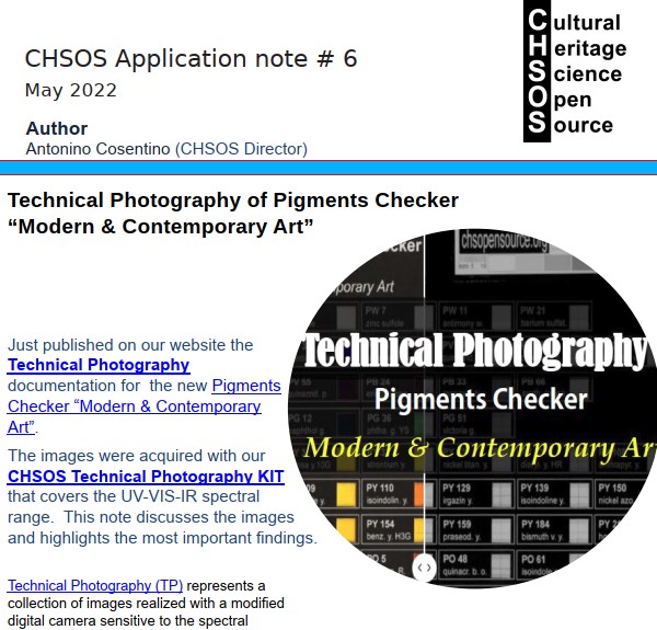 TECHNICAL PHOTOGRAPHY OF MODERN PIGMENTS