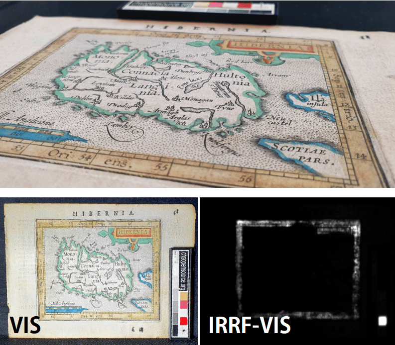 Infrared Reflectography Fluorescence of an historical print