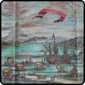 17th-century print of the island of Seram in the Moluccas