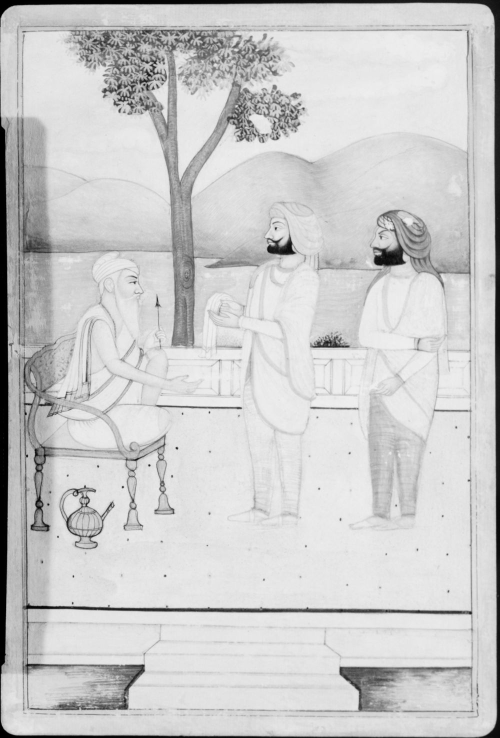 19th-century Sikh school miniature painting ir