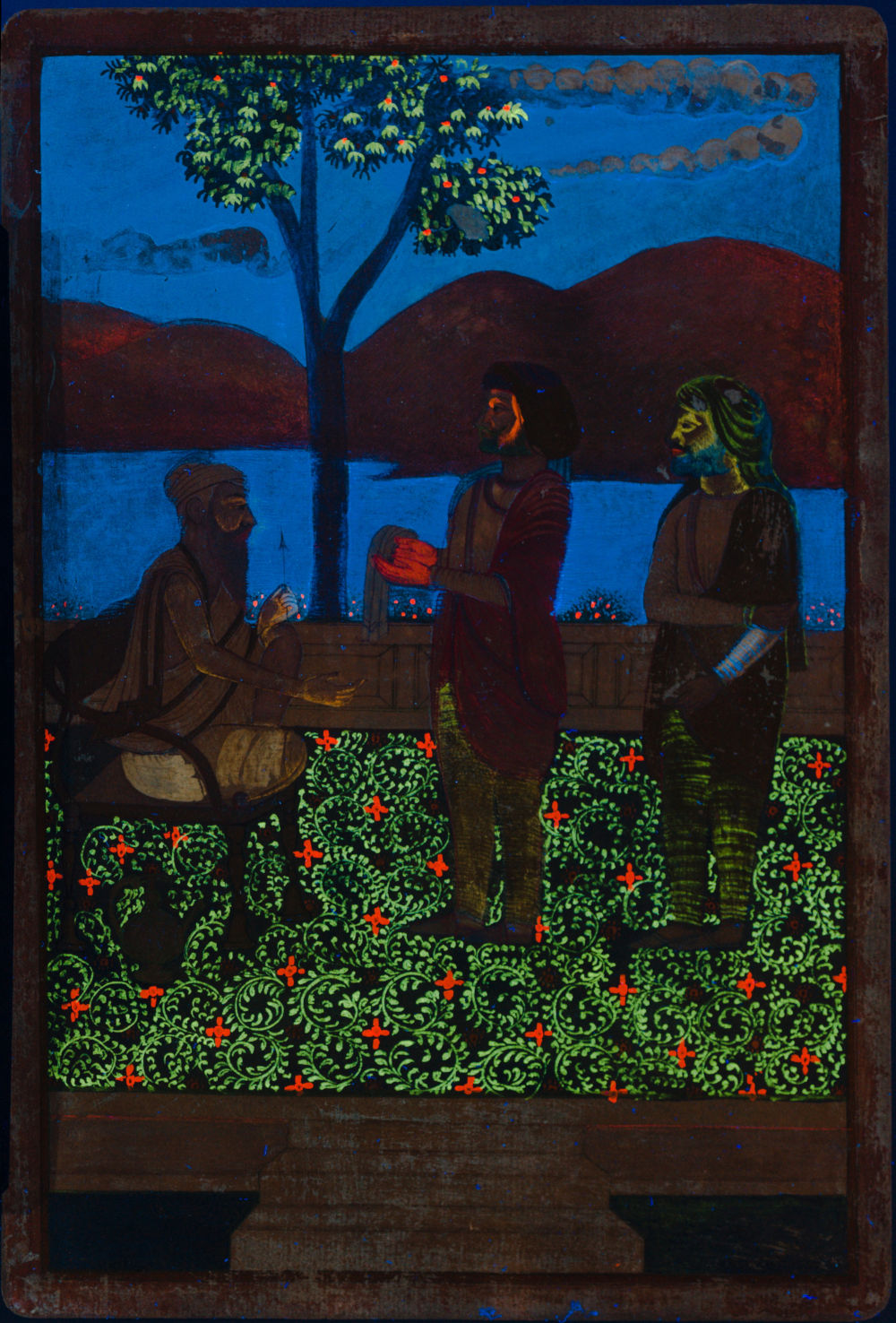19th-century Sikh school miniature painting uvf