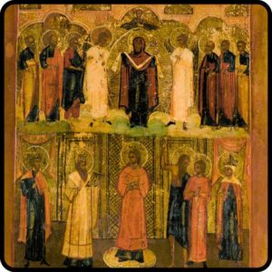 19th-century icon “Feast of the Pokrov (Protection) of the Veil of the Mother of God”