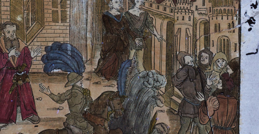 16th-century woodcut leaf from the Romische Historie UVF