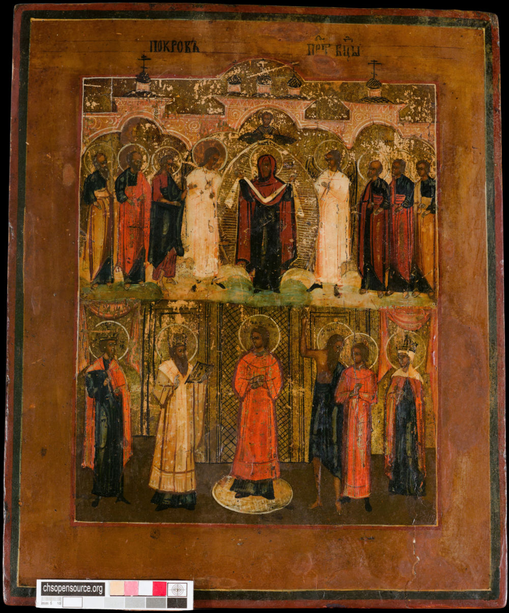 19th-century icon “Feast of the Pokrov (Protection) of the Veil of the Mother of God” VIS
