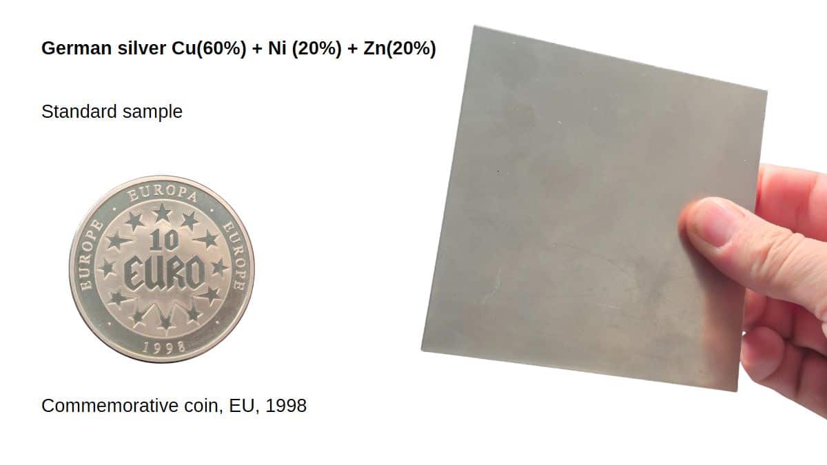 XRF Spectroscopy for Art Examination - German silver