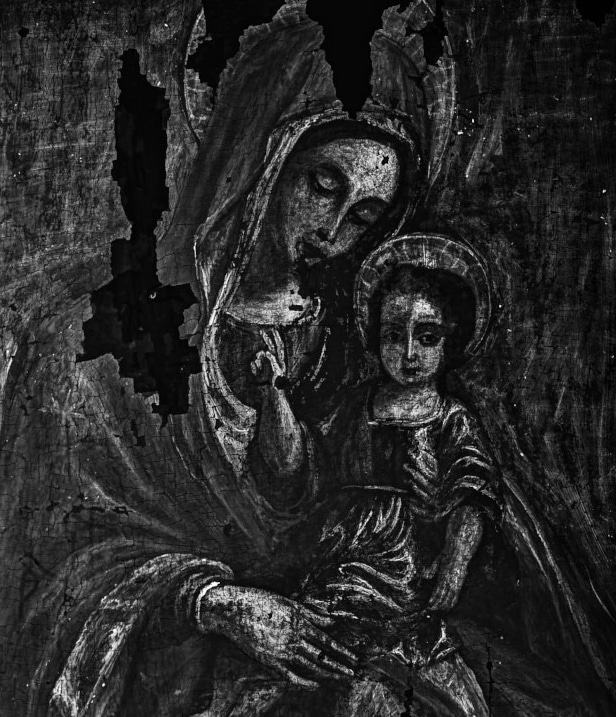 17th century Umbrian School Madonna and Child - X Radiography