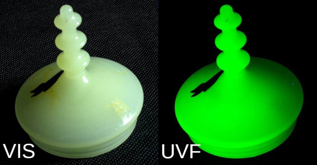 Fabrizio UV lamp VS uranium glass UVF