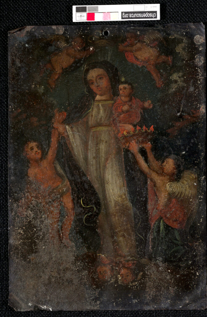 19th century Mexican painting on tin - VIS